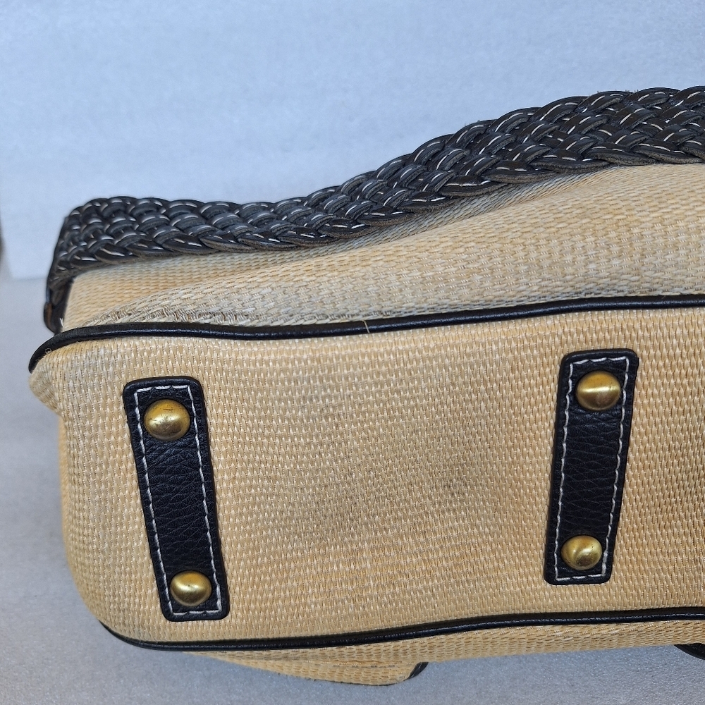 Vintage Rafe New York Alvear 2006 Sisal Snakeskin Leather Boho Bag Tassel Y2K - Picture 9 of 16